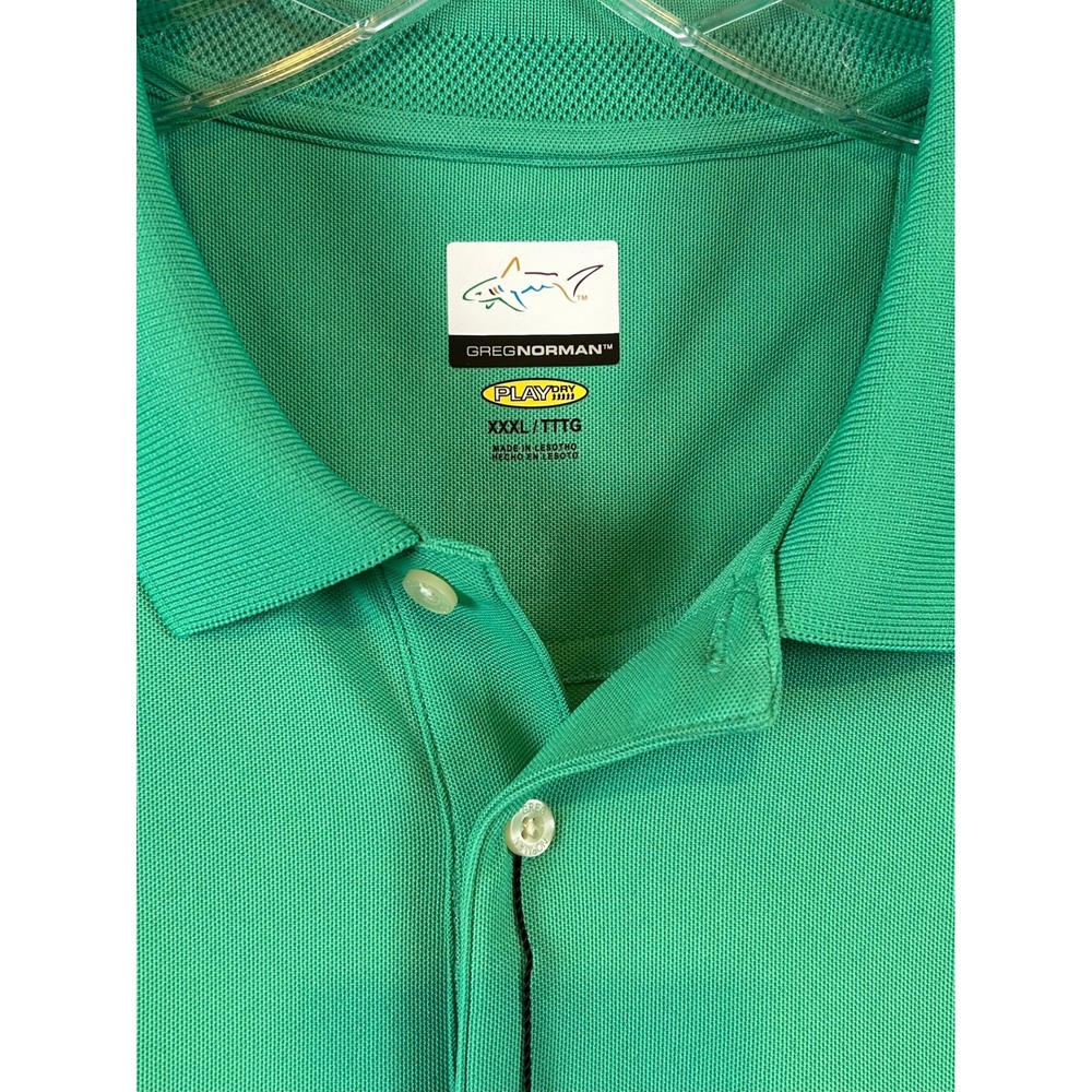 NWT Greg‎ Norman Play Dry Mens XXXL Green Performance Polo Shirt Preppy Big Tall